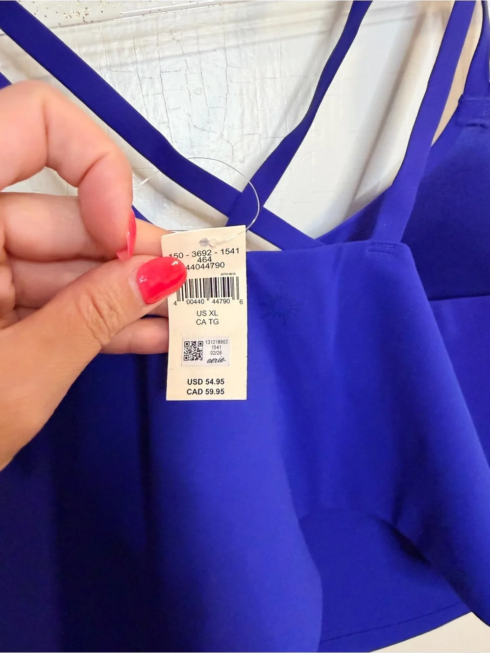 NWT aerie Strappy Sports Bra in Royal Blue